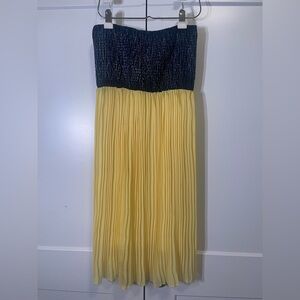 Magic Strapless Mini Dress - Navy and Yellow